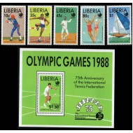Liberia 1988 - Jocurile Olimpice, sport, serie si colita neuzata