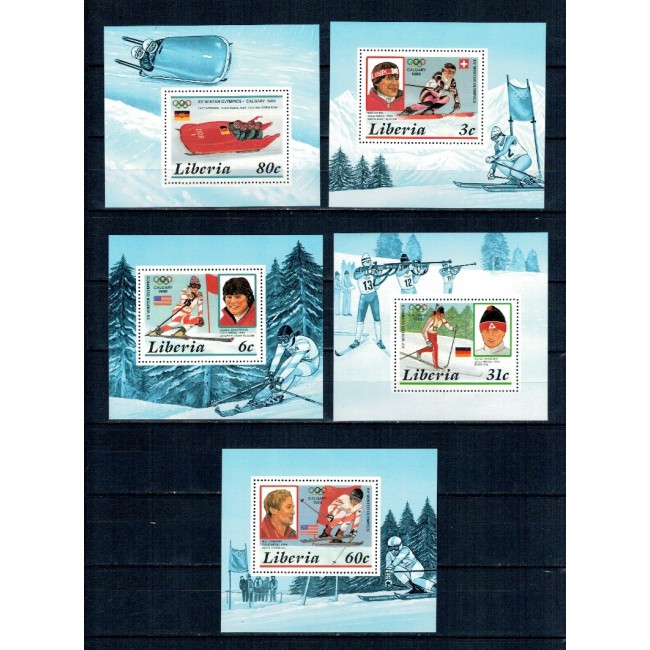 Liberia 1981 - Jocurile Olimpice de iarna, sport, serie colite neuzate