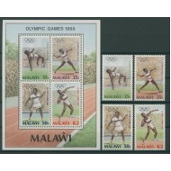 Malawi 1988 - Jocurile Olimpice, sport, serie si bloc neuzat