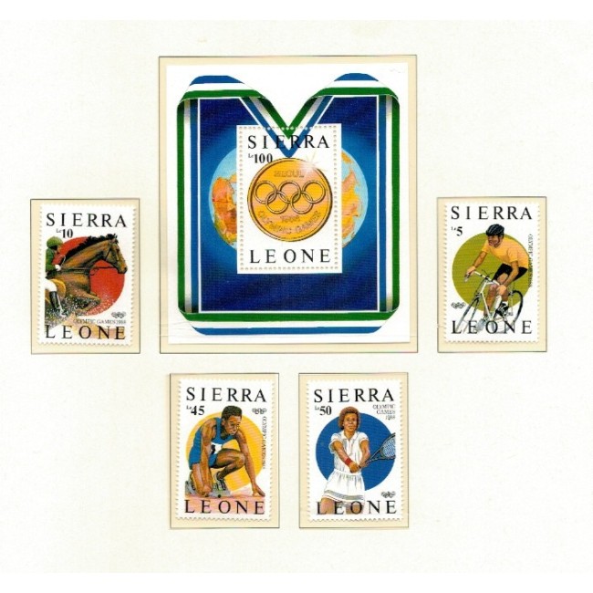 Sierra Leone 1987 - Jocurile Olimpice Seoul, serie si colita neuzata