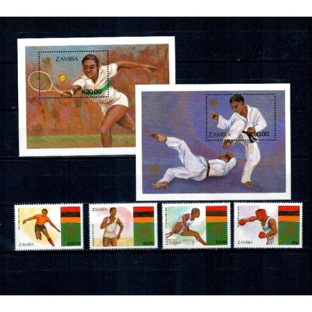 Zambia 1988 - Jocurile Olimpice, sport, serie si colite neuzate