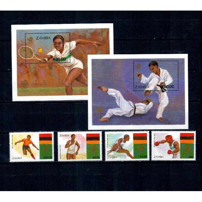 Zambia 1988 - Jocurile Olimpice, sport, serie si colite neuzate