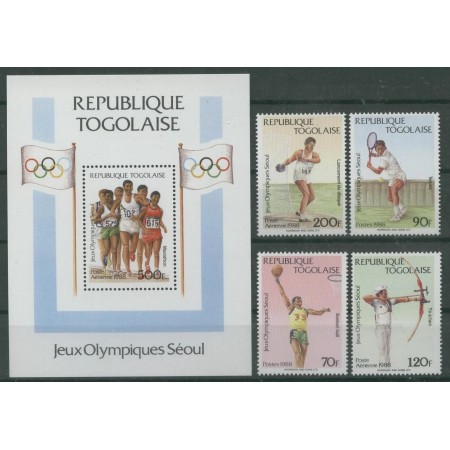 Togo 1988 - Jocurile Olimpice, sport, serie si colita neuzata