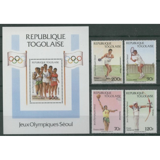 Togo 1988 - Jocurile Olimpice, sport, serie si colita neuzata