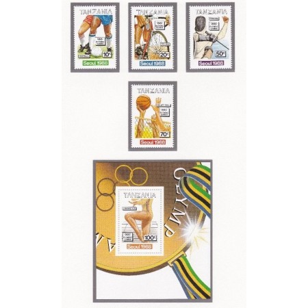Tanzania 1988 - Jocurile Olimpice, sport, serie neuzata