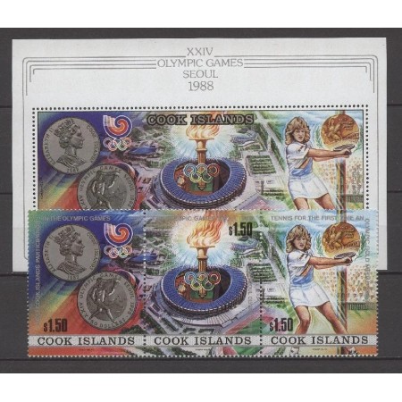 Insulele Cook 1988 - Jocurile Olimpice, tenis, serie si colita neuzata