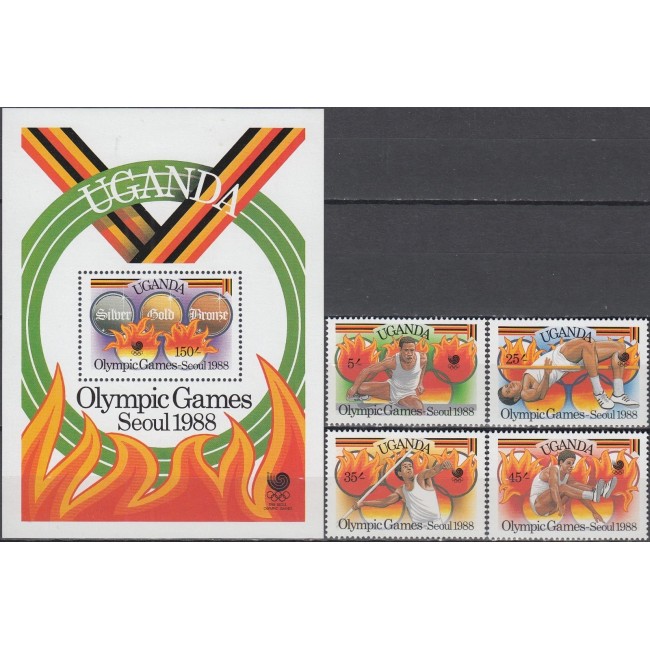Uganda 1988 - Jocurile Olimpice, sport, serie si colita neuzata