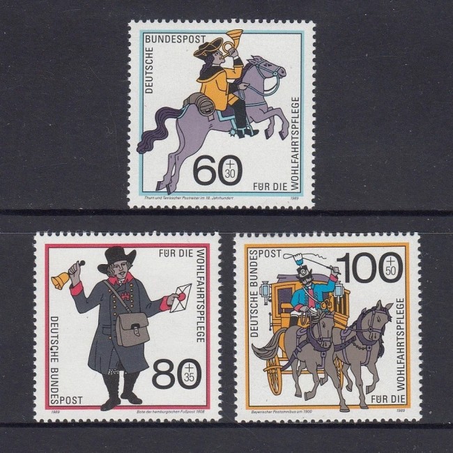 Bundes 1989 - Transportul postal in trecut, serie neuzata