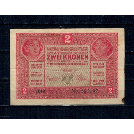 Austrio-Ungaria 1917 - 2 kronen, circulat