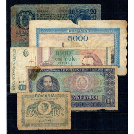 Romania - Lot bancnote vechi, uzate