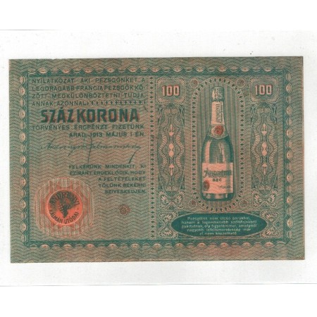 Romania 1913, Arad - Bancnota-pliant de reclama sampanie