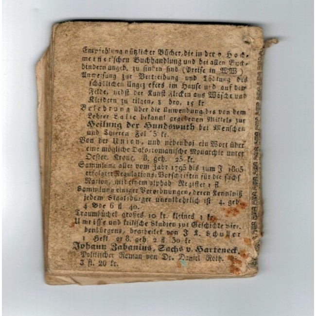 Sibiu 1849 - Calendar de buzunar