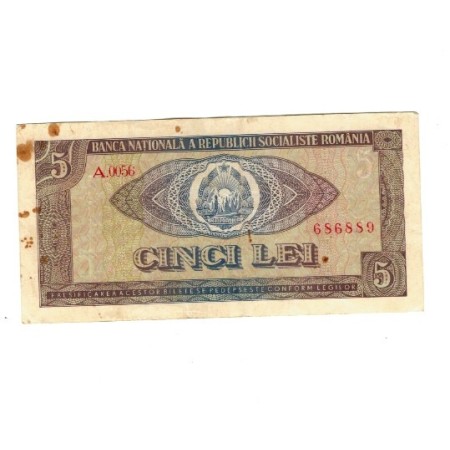Romania 1966 - 5 lei, circulata