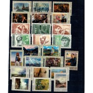 URSS - Lot timbre neuzate, tematica picturi, arta, serii