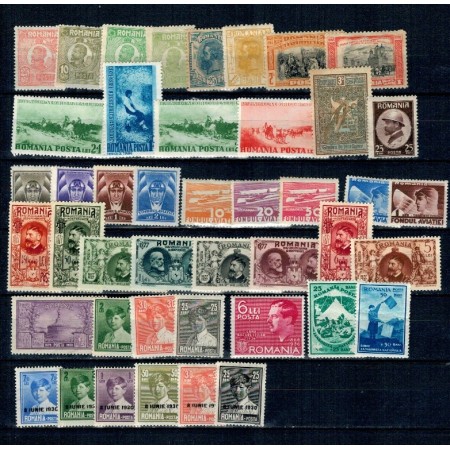 Romania - Lot timbre vechi neștampilate, cu sarniere