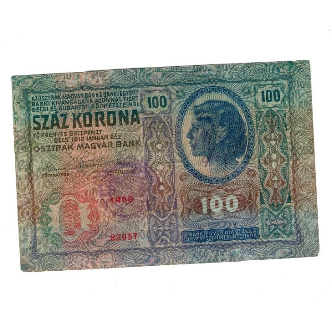 Austro-Ungaria 1912(1919) - 100 korona, cu stampila