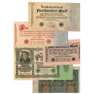 Germania 1920-1923 - Lot 5 bancnote circulate