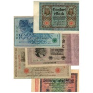 Germania 1908-1923 - Lot 5 bancnote, circulate