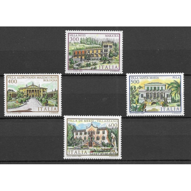 Italia 1985 - Vile, castele, arhitectura, serie neuzata