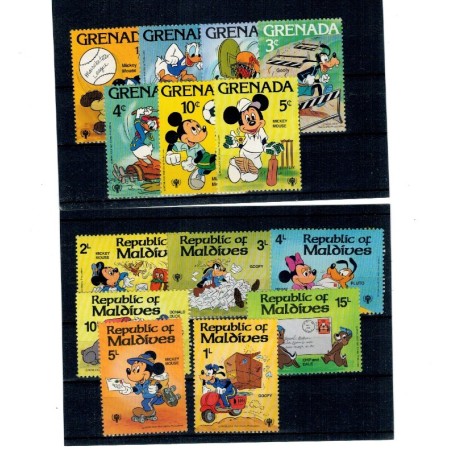 Lot timbre străine neuzate, tematica Disney, desene animate