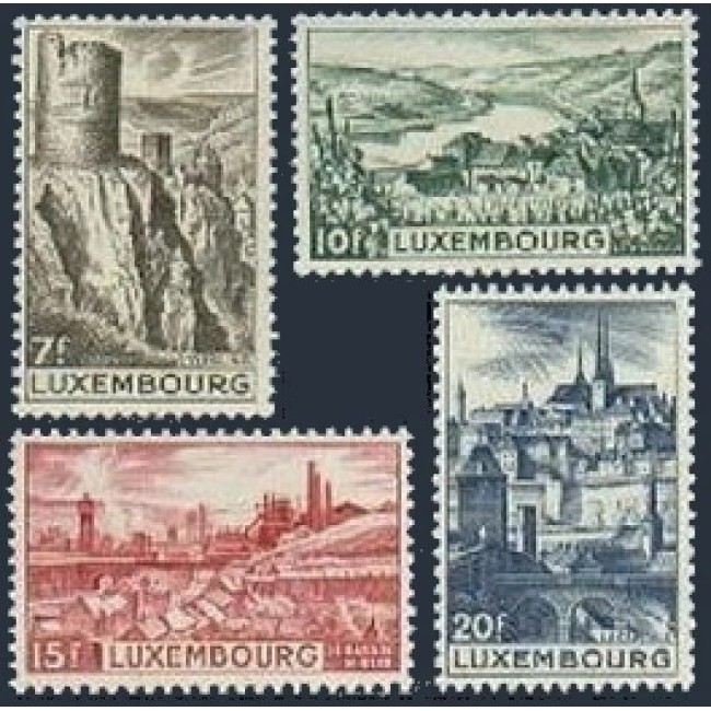 Luxemburg 1945 - Vederi, cetăți, serie neuzata