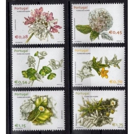 Portugal Azores 2002 - Flori, flora, serie neuzata