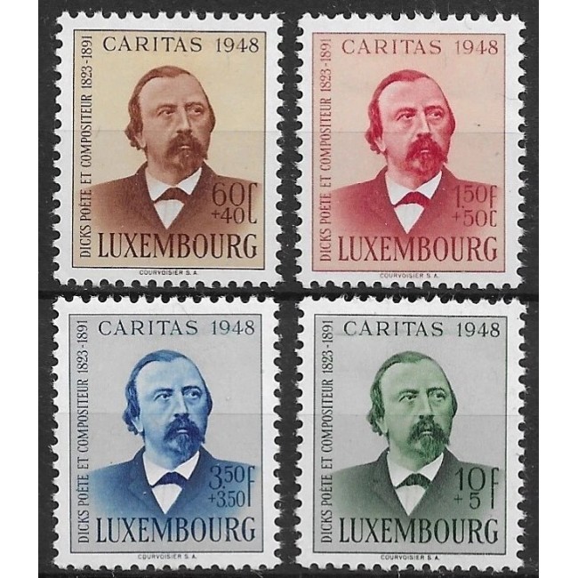 Luxemburg 1948 - Caritas, Edmond de la Fontaine, serie neuzata