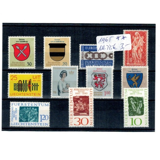 Liechtenstein 1965 - Set timbre neuzate, serii