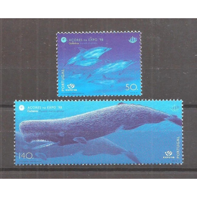 Portugal Azores 1998 - Balene, fauna, serie neuzata