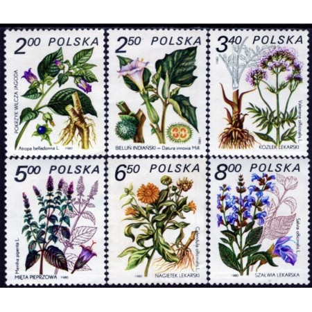 Polonia 198 - Flora, plante medicinale, serie neuzata