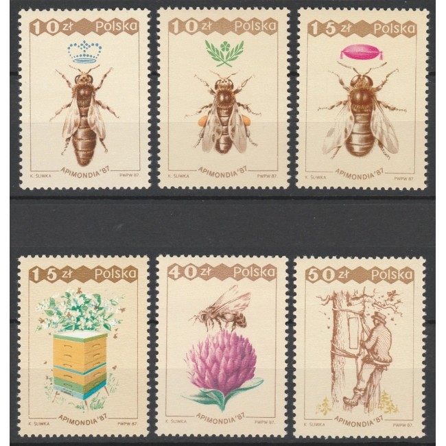 Polonia 1987 - Apicultura, albine, serie neuzata