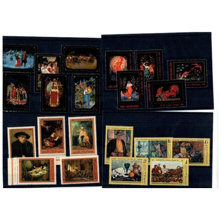 URSS - Lot timbre neuzate, tematica pictura, arta, serii