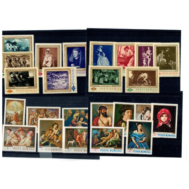Romania - Lot timbre neuzate, tematica pictura, arta, serii