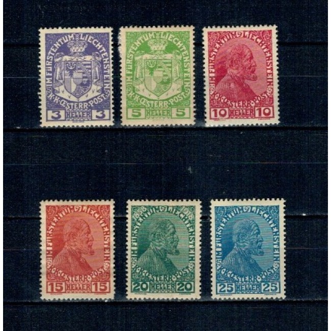 Liechtenstein 1917 - Uzuale, stema, Printul Johann II, serie neuzata