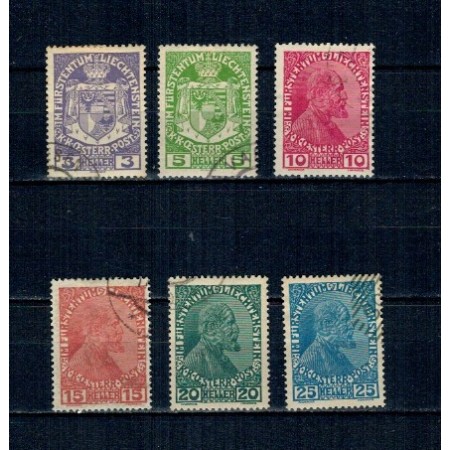 Liechtenstein 1917 - Uzuale, stema, Printul Johann II, serie stampilata