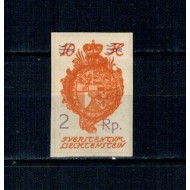 Liechtenstein 1921 - Uzual 10h cu supratipar 2Rp. subtire, neștampilat, cu șarniera