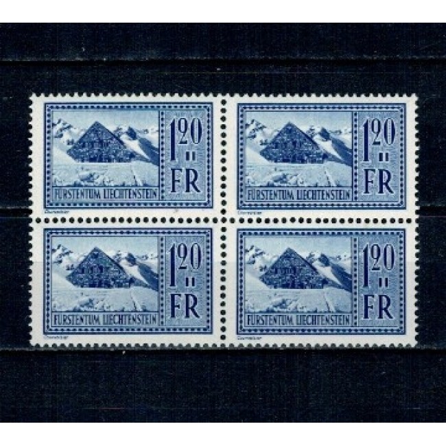 Liechtenstein 1934 - Uzual 1.20Fr, bloc de 4 neuzat