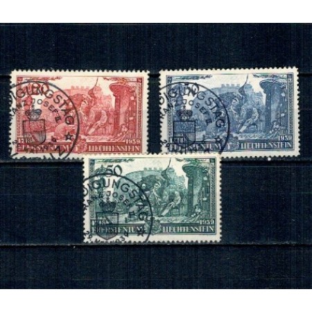 Liechtenstein 1939 - Aniversare Franz Iosif II, serie cu stampile prima zi