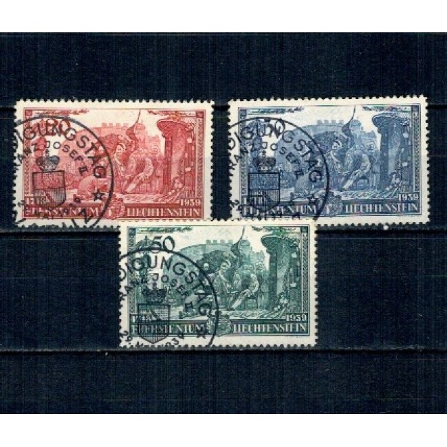 Liechtenstein 1939 - Aniversare Franz Iosif II, serie cu stampile prima zi