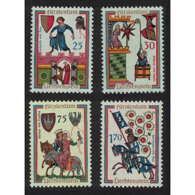 Liechtenstein 1963 - Minnesingers, Codex Manesse, serie neuzata