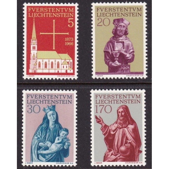 Liechtenstein 1966 - Restaurarea bisericii din Vaduz, serie neuzata