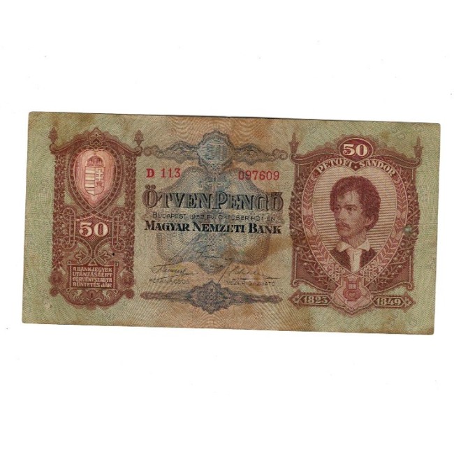 Ungaria 1932 - 50 pengo, circulata