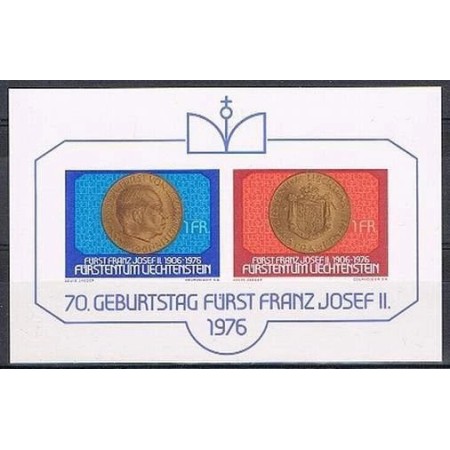 Liechtenstein 1976 - Franz Josef II, colita neuzata