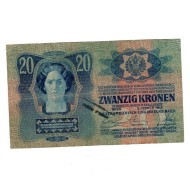 Austro-Ungaria 1913 - 20 kronen, stampila locala, circulata