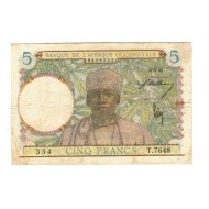 Africa Occidentala Franceza 1941 - 5 franci, circulat