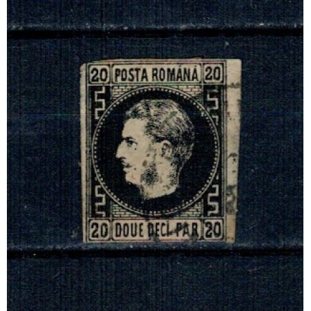 1867 - Carol I cu favoriti, 20 parale, stampilat