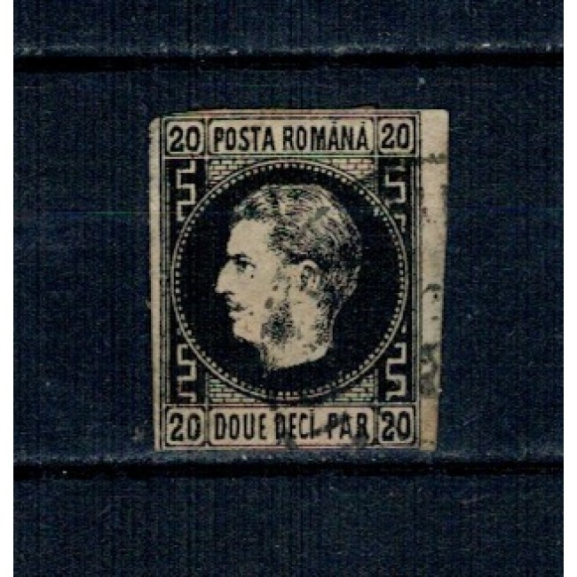 1867 - Carol I cu favoriti, 20 parale, stampilat