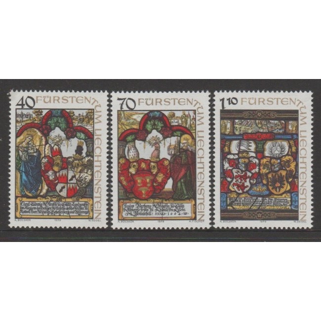 Liechtenstein 1979 - Ferestre cu steme in Muzeul National, serie neuzata