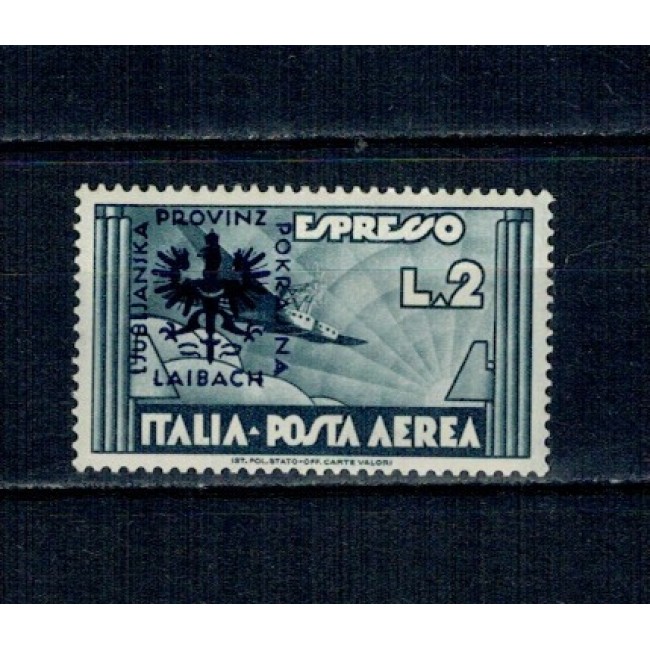 Ljubljana 1944, ocupatia germana - Posta Aeriana, Expres, supratipar pe Italia, neuzat