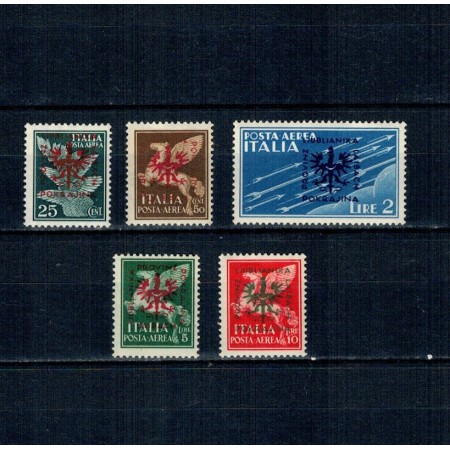 Ljubljana 1944, ocupatia germana - Posta Aeriana, serie neuzata incompleta